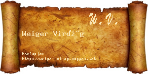 Weiger Virág névjegykártya